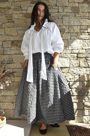 Nonni Gingham Ripley Skirt Black Grey